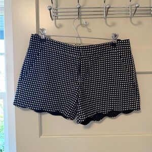 Club Monaco black Polka Dot Scalloped Shorts, sz 2